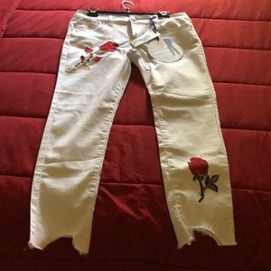 White jean on rose